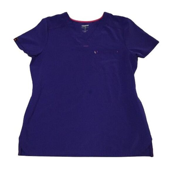 Women's SCRUBSTAR Pull Over Scrub Shirt Top V-Neck RN #93643 Purple Size L - Picture 1 of 7
